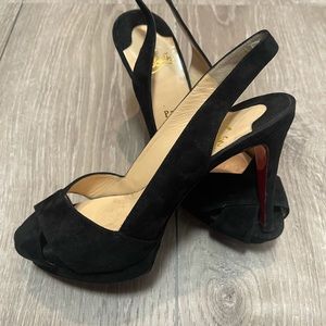 Christian Louboutin Black Suede Heels